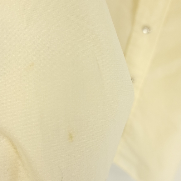Vintage Van Cort Snap Front Western Shirt Men's XL Light Yellow Distressed - Picture 7 of 11